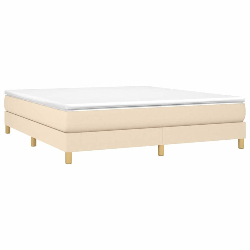 Pat continental cu saltea, crem, 180x200 cm, textil