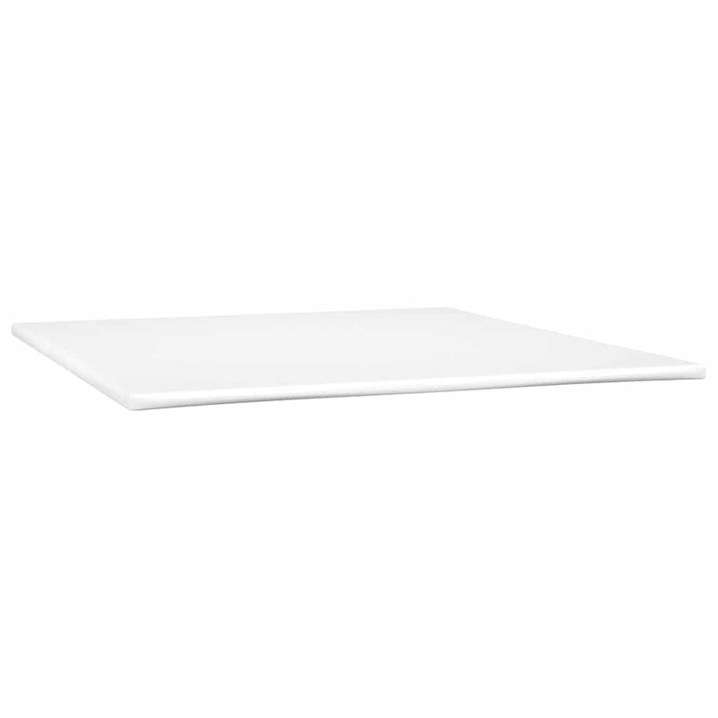 Pat box spring cu saltea, crem, 180x200 cm, piele ecologică