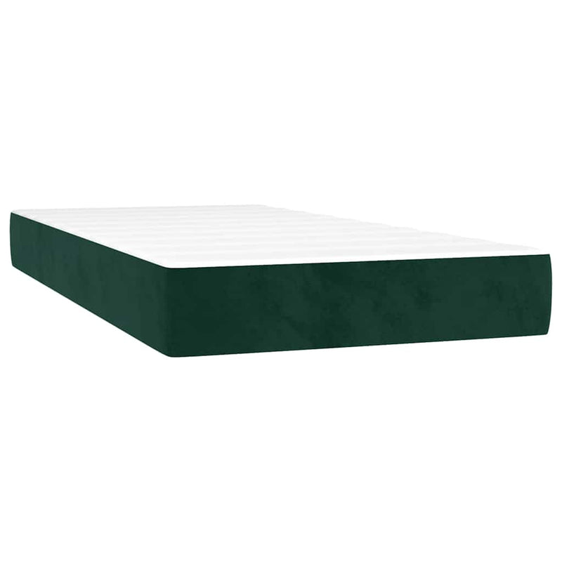 Pat box spring cu saltea, verde închis, 80x200 cm, catifea