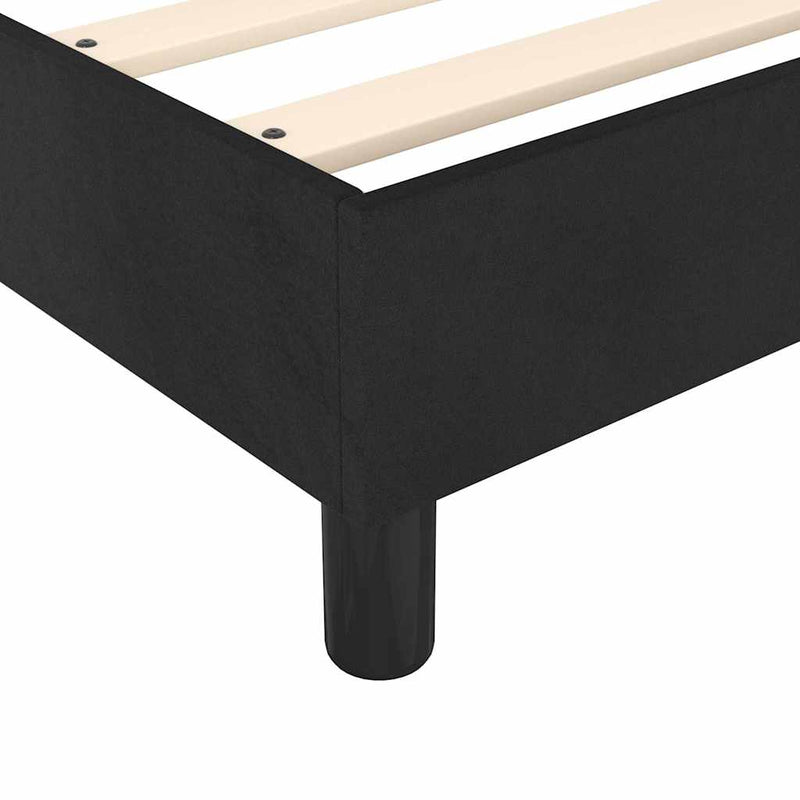 Pat box spring cu saltea, negru, 90x200 cm, catifea