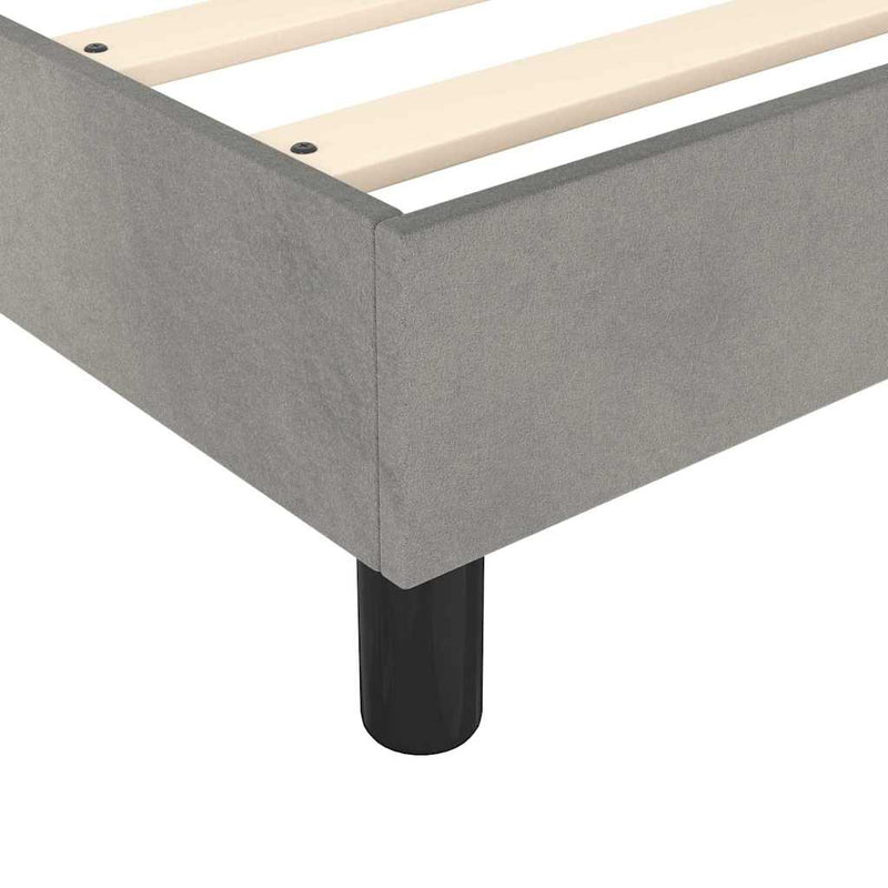 Pat box spring cu saltea, gri deschis, 120x200 cm, catifea
