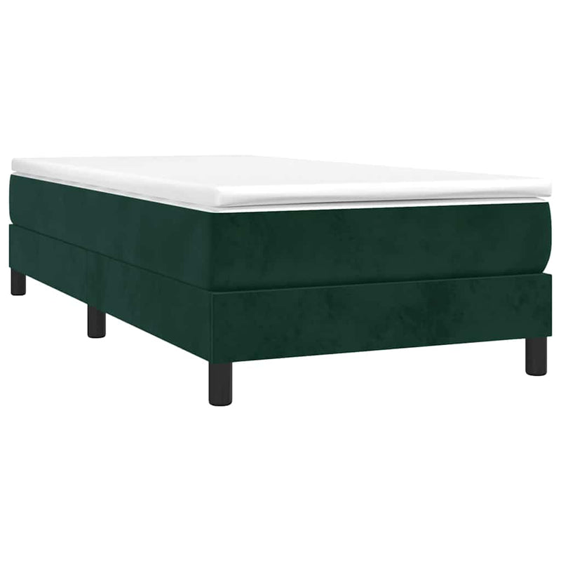 Pat box spring cu saltea, verde închis, 120x200 cm, catifea