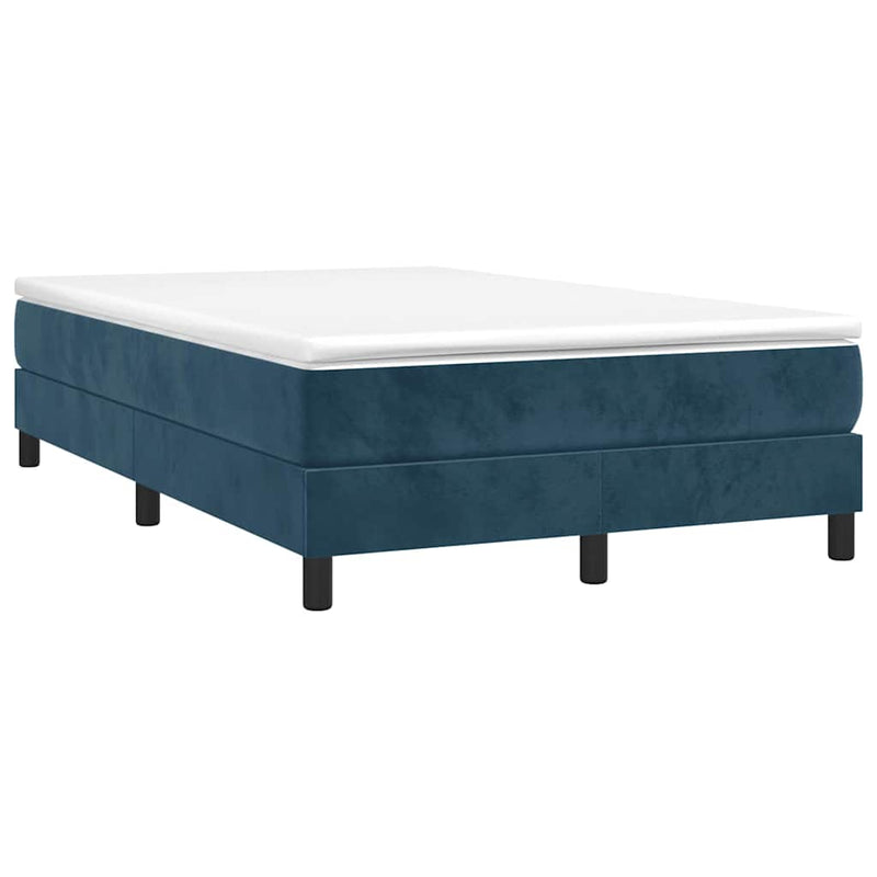 Pat box spring cu saltea, albastru închis, 120x200 cm, catifea