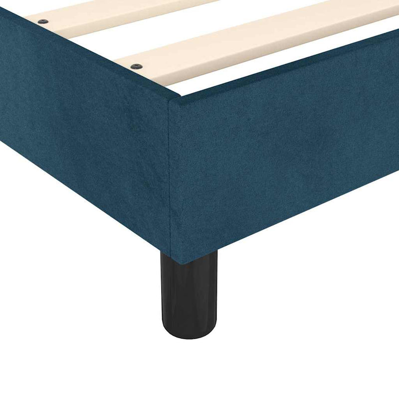 Pat box spring cu saltea, albastru închis, 140x190 cm, catifea