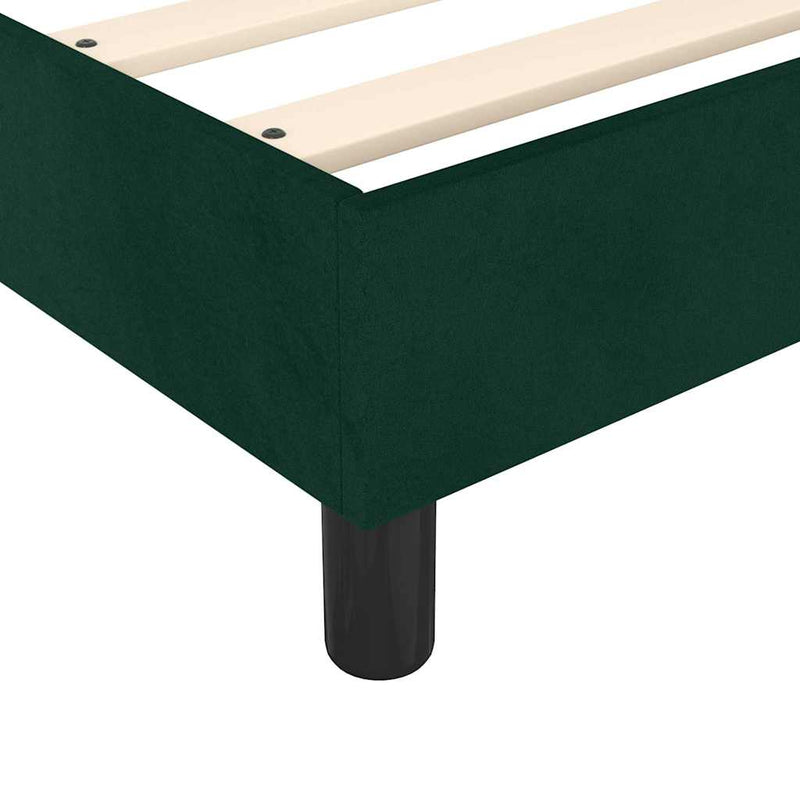 Pat box spring cu saltea, verde închis, 140x200 cm, catifea