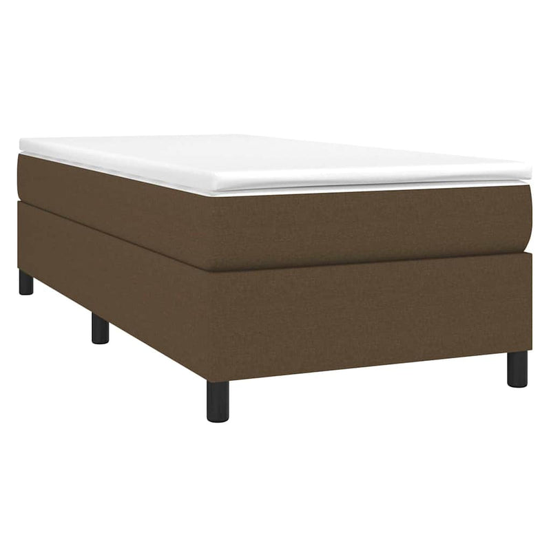 Pat box spring cu saltea, maro închis, 80x200 cm, textil