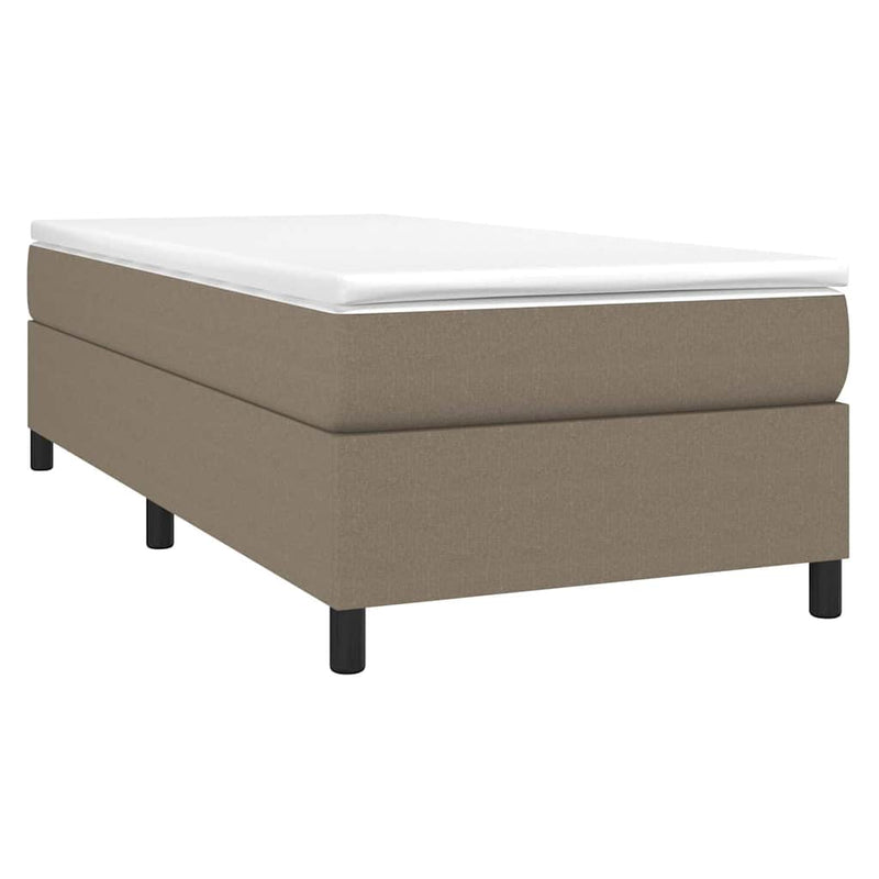 Pat box spring cu saltea, gri taupe, 80x200 cm, textil
