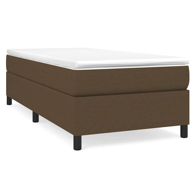 Pat box spring cu saltea, maro închis, 100x200 cm, textil