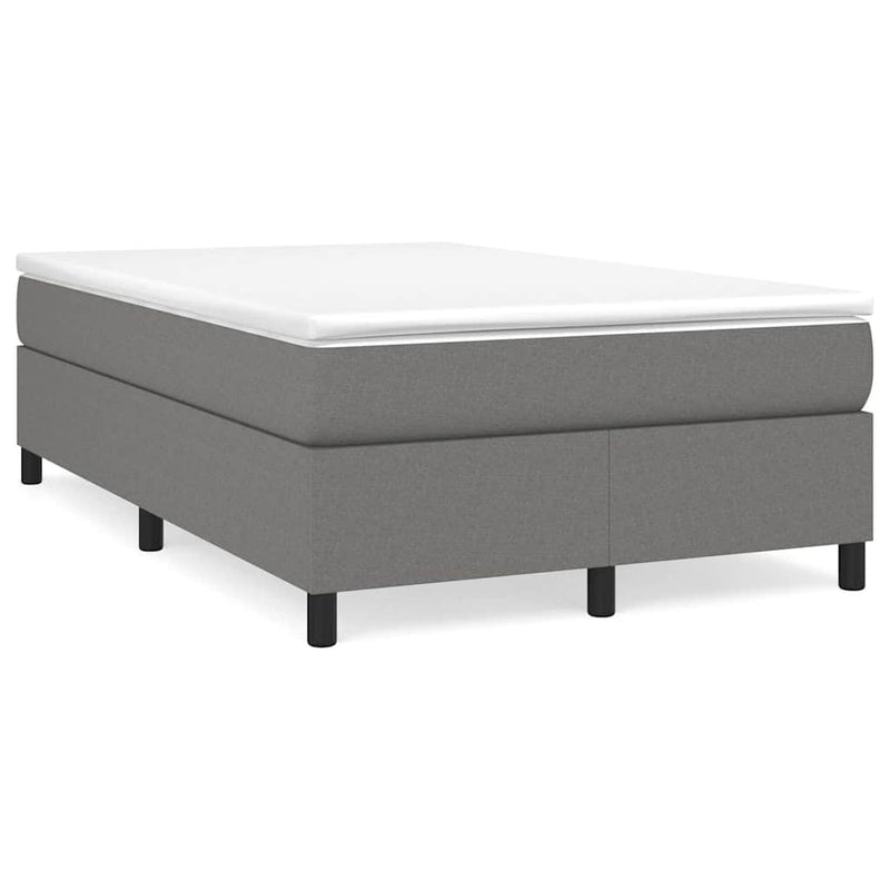 Pat box spring cu saltea, gri închis, 120x200 cm, textil