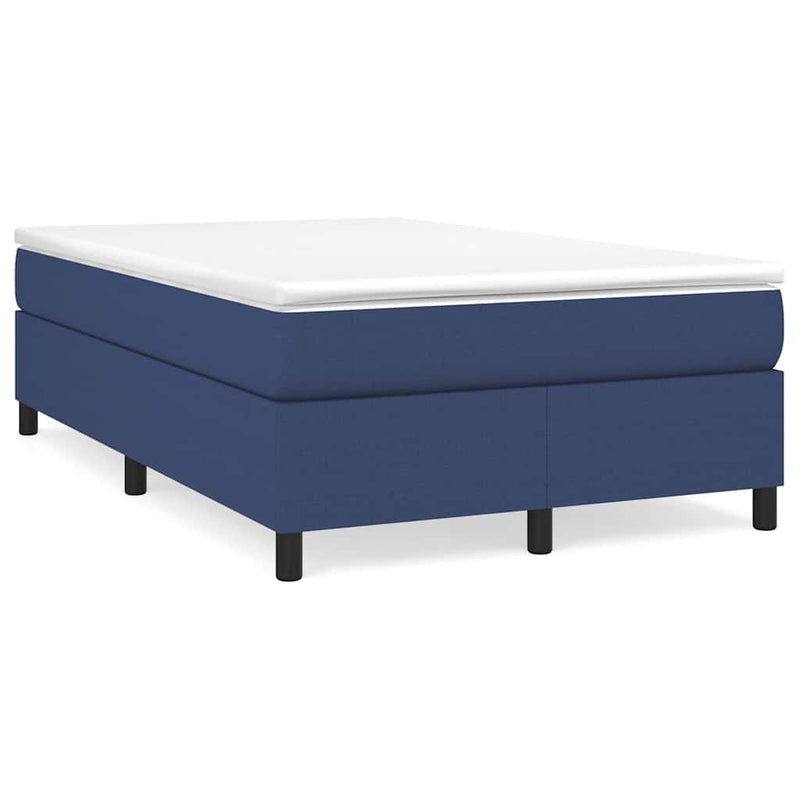 Pat box spring cu saltea, albastru, 120x200 cm, textil