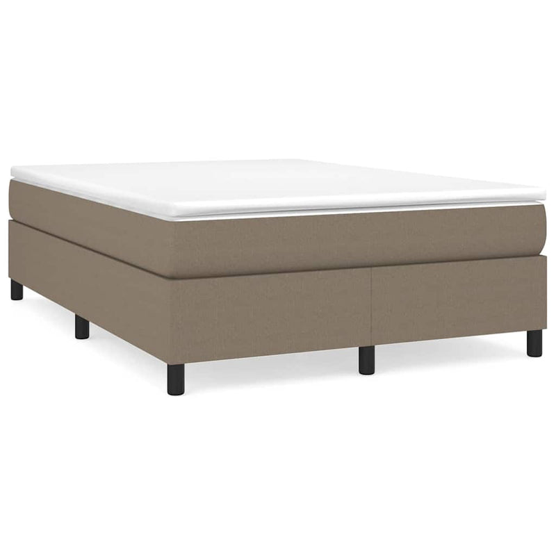 Pat box spring cu saltea, gri taupe, 140x200 cm, textil