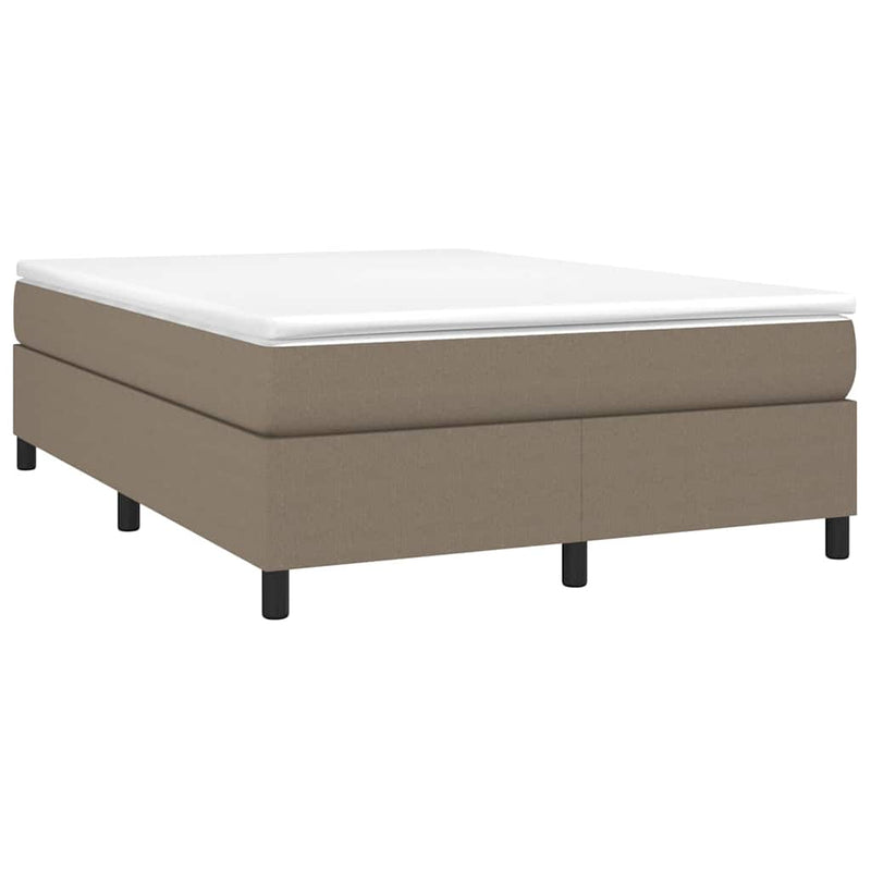 Pat box spring cu saltea, gri taupe, 140x200 cm, textil