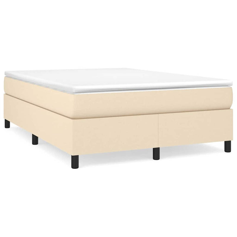 Pat continental cu saltea, crem, 140x200 cm, material textil