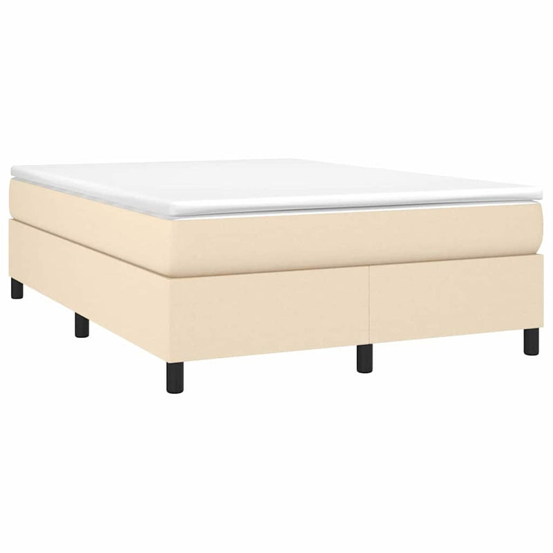 Pat continental cu saltea, crem, 140x200 cm, material textil
