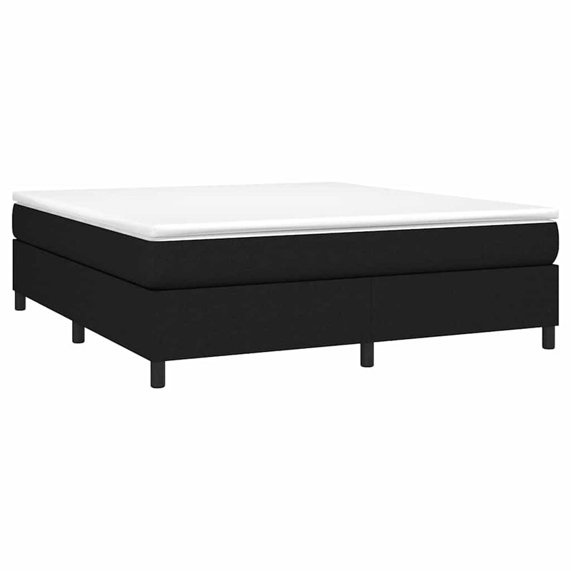 Pat box spring cu saltea, negru, 160x200 cm, textil