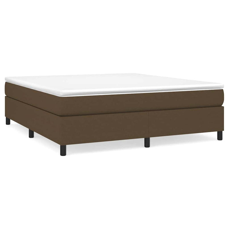 Pat box spring cu saltea, maro închis, 160x200 cm, textil