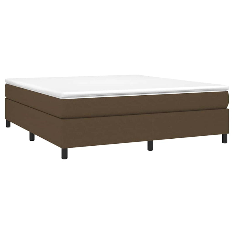 Pat box spring cu saltea, maro închis, 160x200 cm, textil