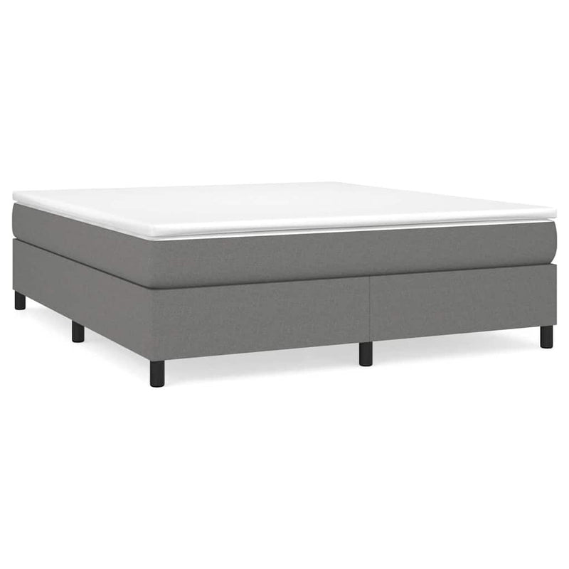 Pat box spring cu saltea, gri închis, 180x200 cm, textil
