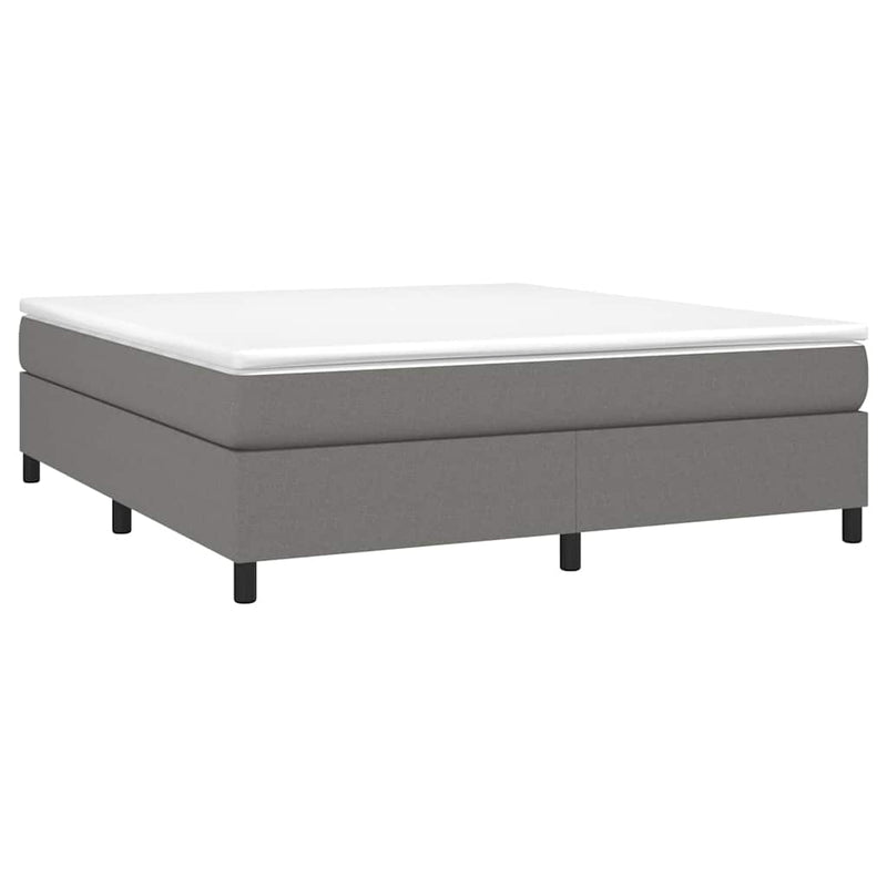 Pat box spring cu saltea, gri închis, 180x200 cm, textil