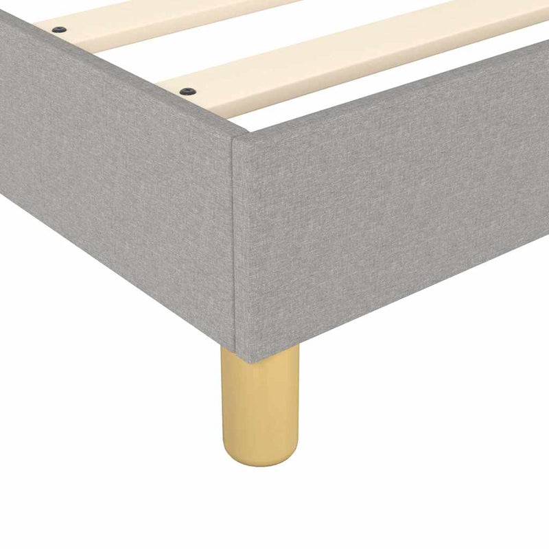 Pat box spring cu saltea, gri deschis, 80x200 cm, textil