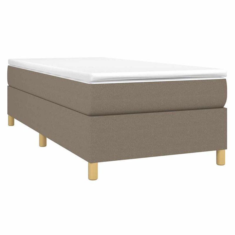 Pat box spring cu saltea, gri taupe, 100x200 cm, textil