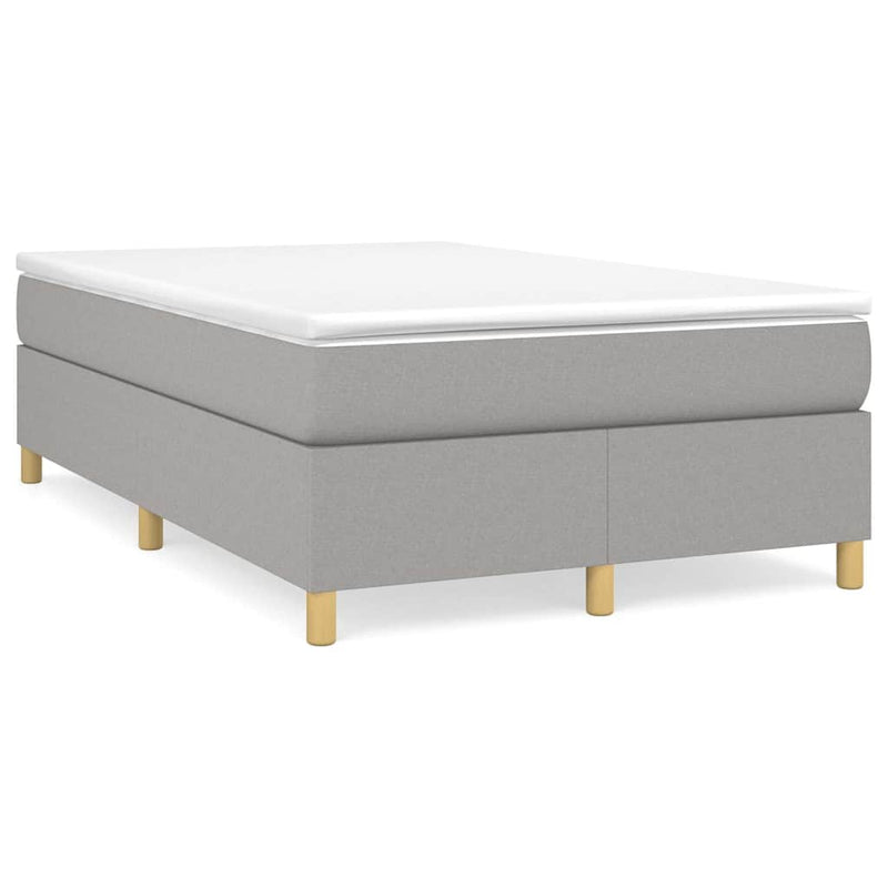 Pat box spring cu saltea, gri deschis, 120x200 cm, textil