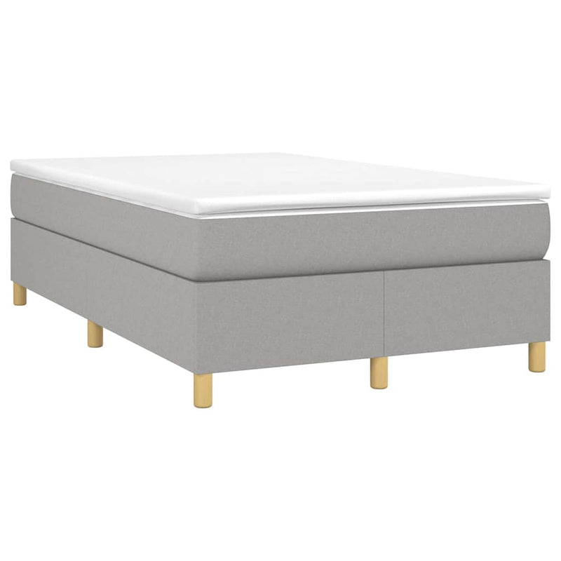 Pat box spring cu saltea, gri deschis, 120x200 cm, textil