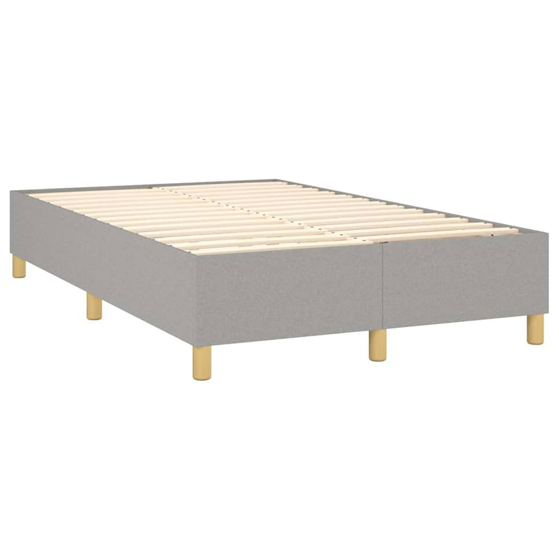 Pat box spring cu saltea, gri deschis, 120x200 cm, textil