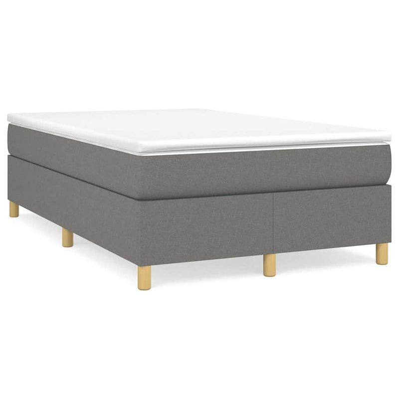 Pat box spring cu saltea, gri închis, 120x200 cm, textil