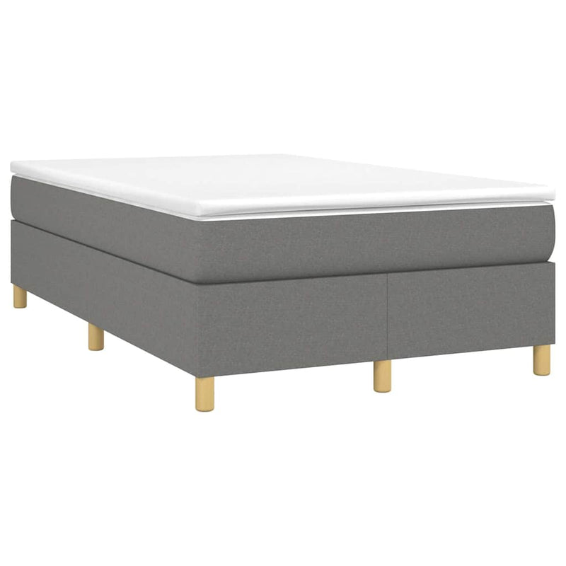 Pat box spring cu saltea, gri închis, 120x200 cm, textil