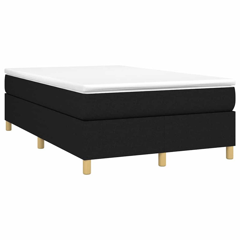 Pat box spring cu saltea, negru, 120x200 cm, textil