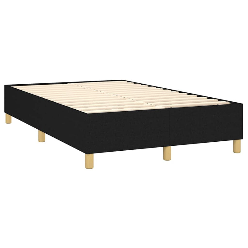 Pat box spring cu saltea, negru, 120x200 cm, textil
