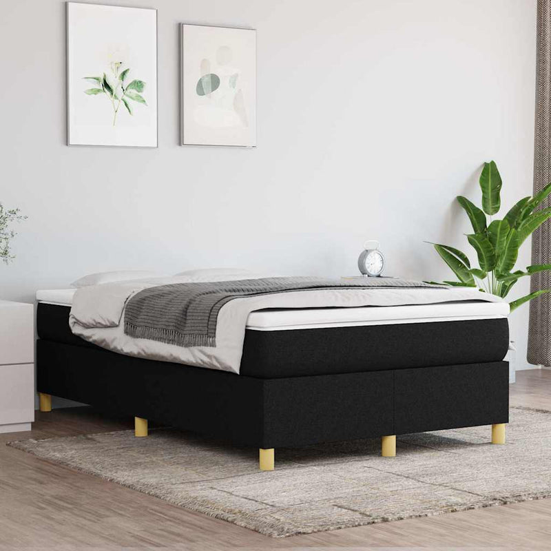 Pat box spring cu saltea, negru, 120x200 cm, textil