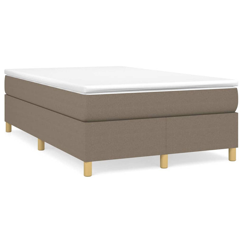 Pat box spring cu saltea, gri taupe, 120x200 cm, textil