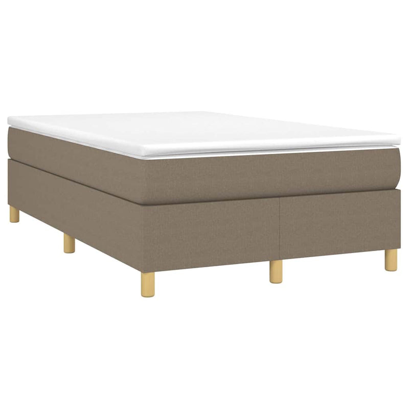 Pat box spring cu saltea, gri taupe, 120x200 cm, textil