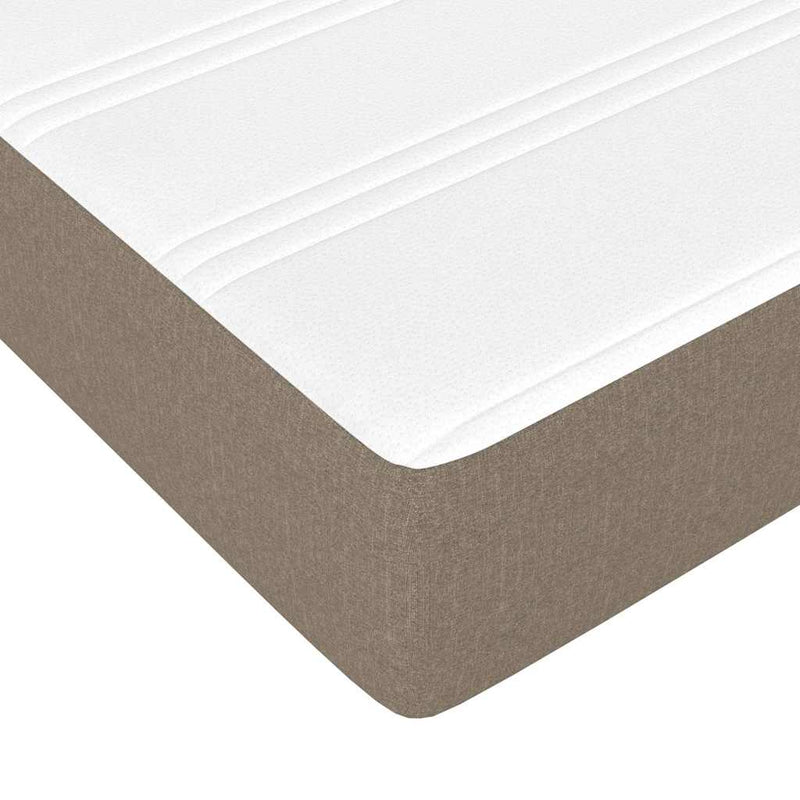 Pat box spring cu saltea, gri taupe, 120x200 cm, textil