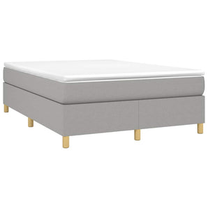 Pat box spring cu saltea, gri deschis, 140x190 cm, textil
