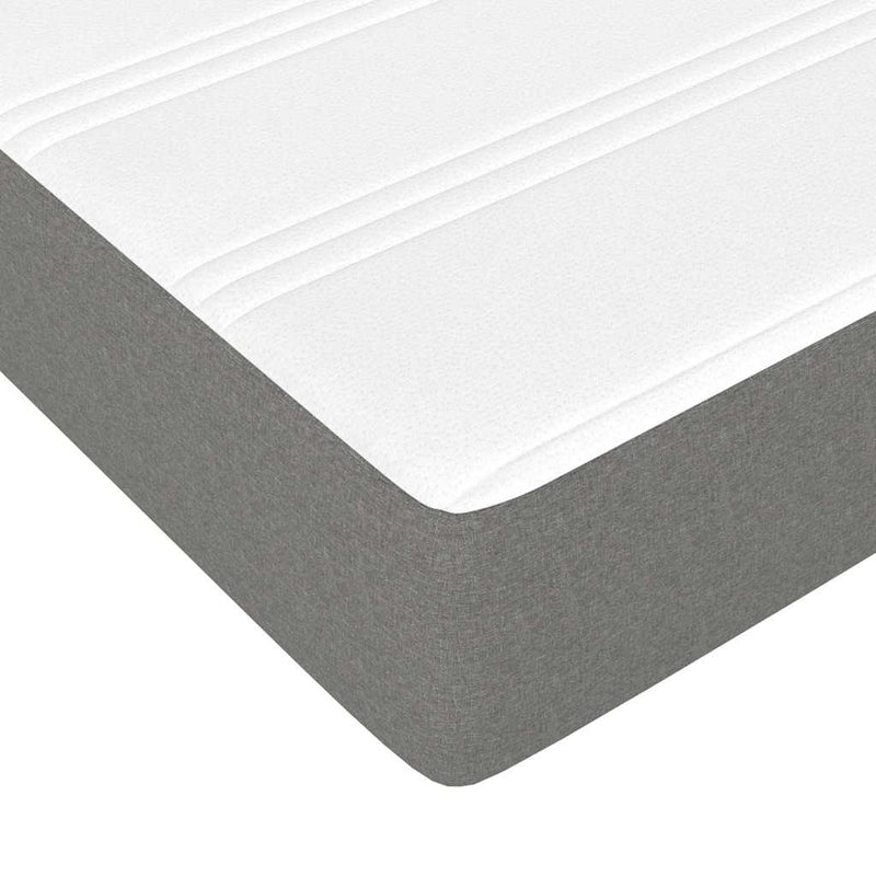 Pat box spring cu saltea, gri închis, 140x190 cm, textil