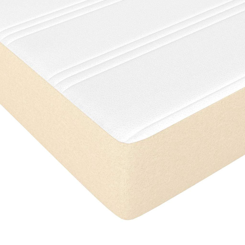 Pat box spring cu saltea, crem, 140x200 cm, textil