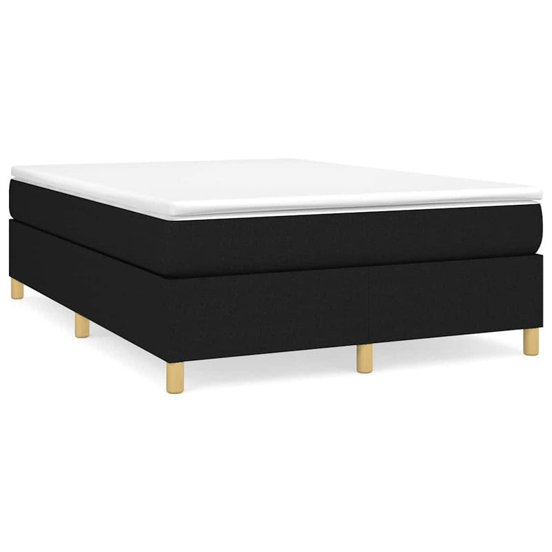 Pat box spring cu saltea, negru, 140x200 cm, textil