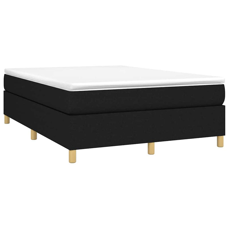 Pat box spring cu saltea, negru, 140x200 cm, textil