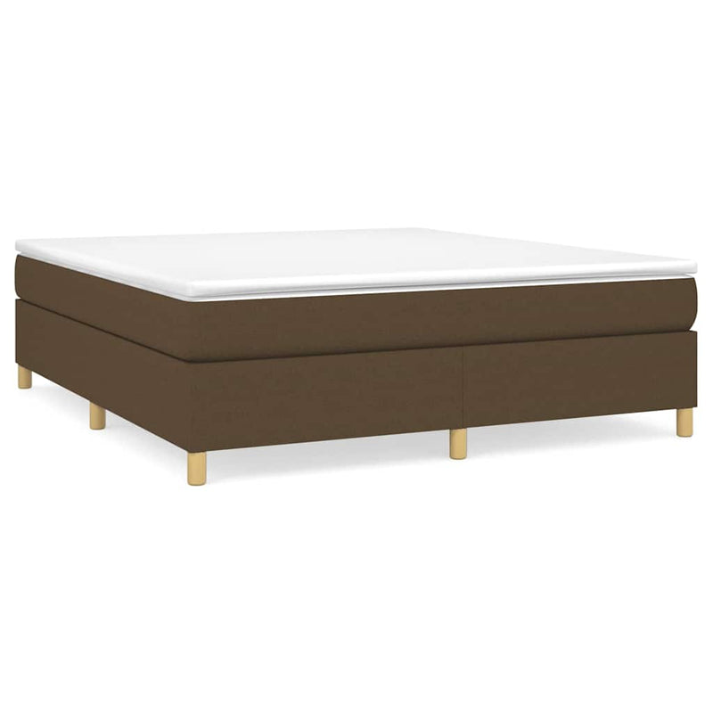 Pat box spring cu saltea, maro închis, 160x200 cm, textil