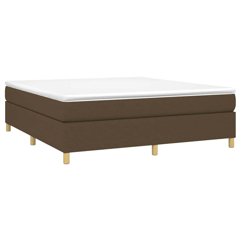 Pat box spring cu saltea, maro închis, 160x200 cm, textil