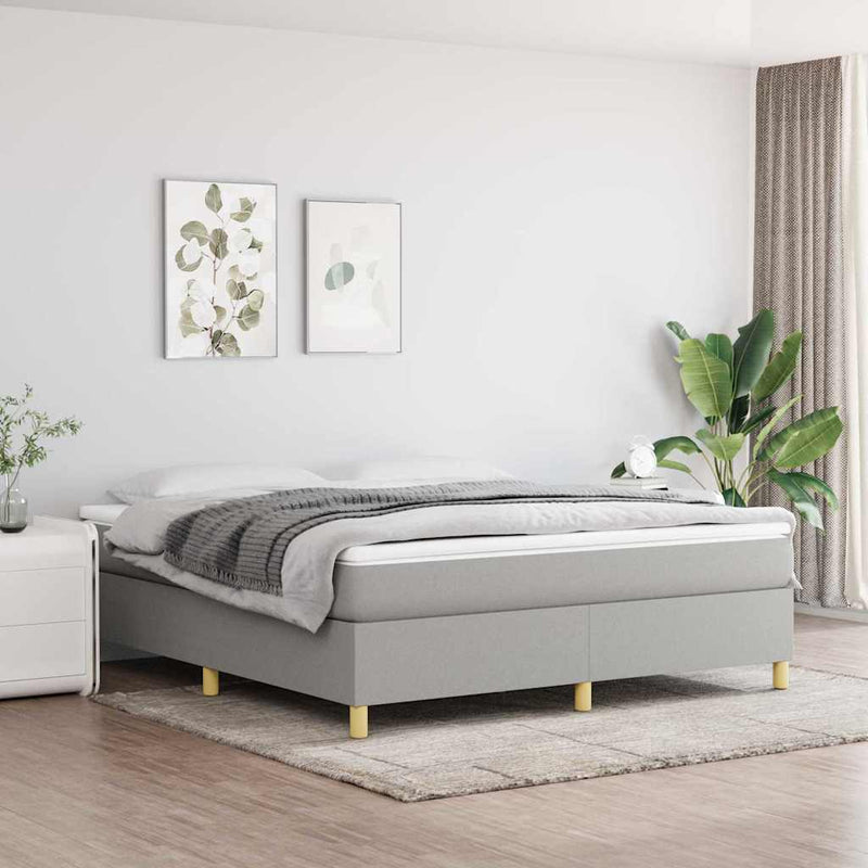 Pat continental, gri deschis, 180x200 cm, material textil