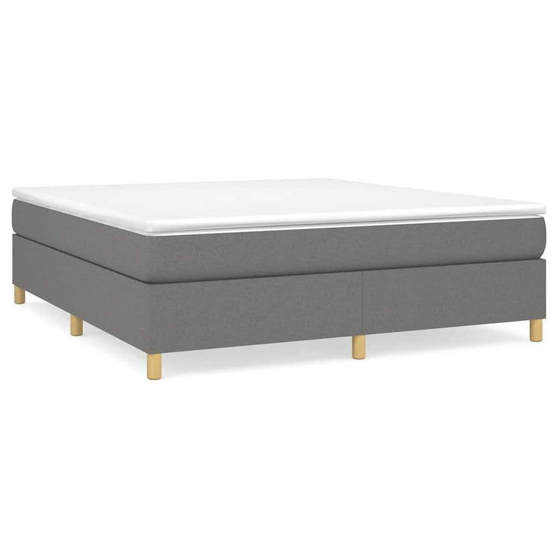 Pat box spring cu saltea, gri închis, 180x200 cm, textil