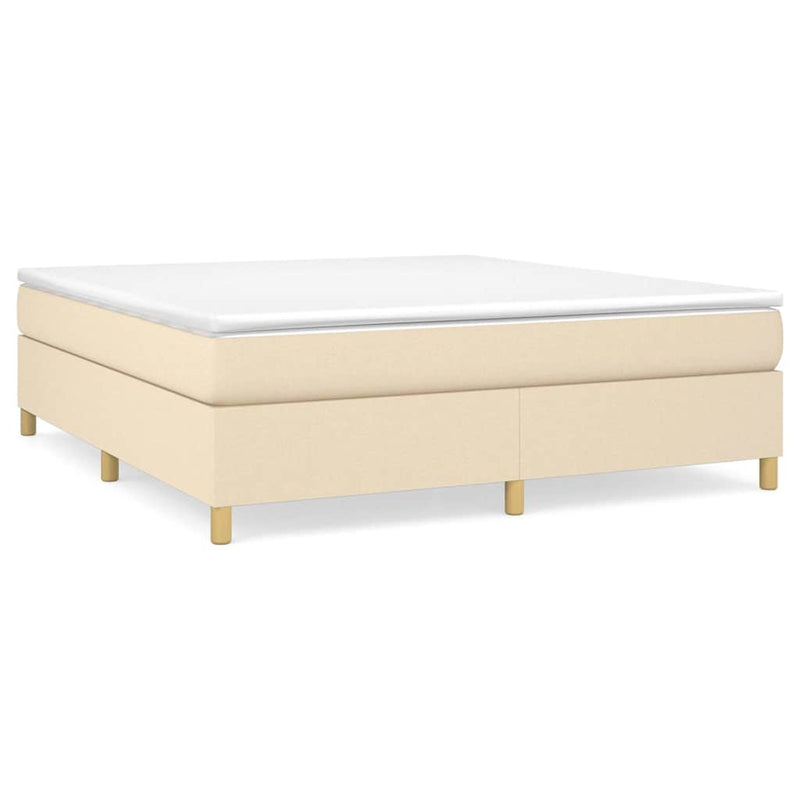 Pat continental cu saltea, crem, 180x200 cm, textil