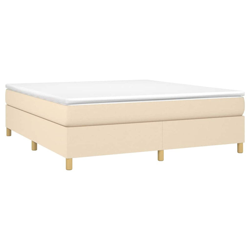 Pat continental cu saltea, crem, 180x200 cm, textil