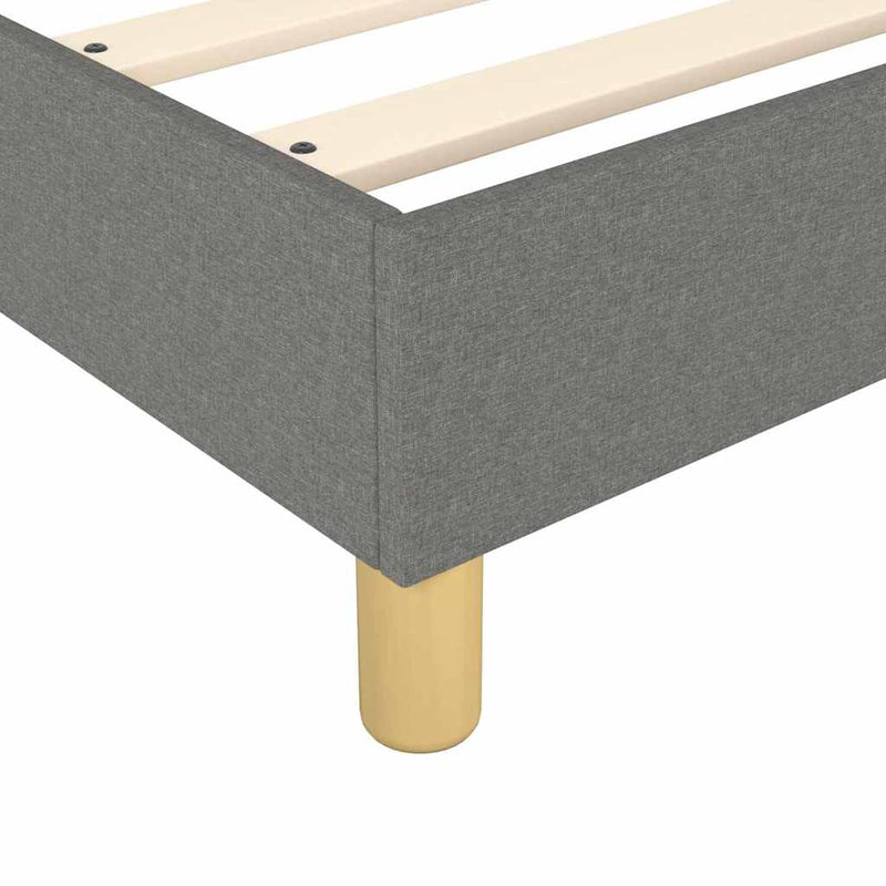 Pat box spring cu saltea, gri închis, 200x200 cm, textil