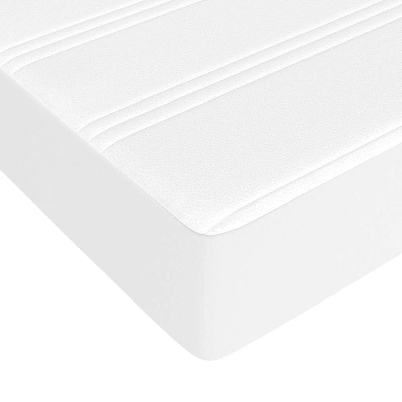 Pat box spring cu saltea, alb, 180x200 cm, piele ecologică