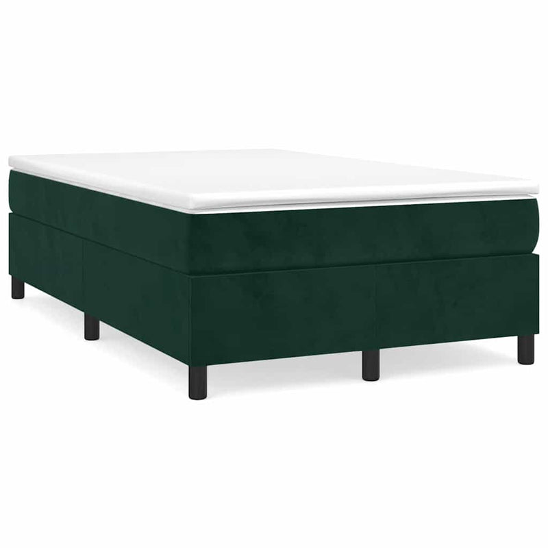 Pat box spring cu saltea, verde închis, 120x200 cm, catifea